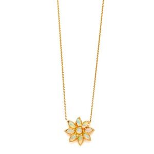 Elisa Solomon 18 Karat Gold and Opal Flower Power Necklace